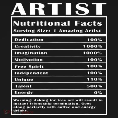 Artist Nutritional Facts Tall Hoodie