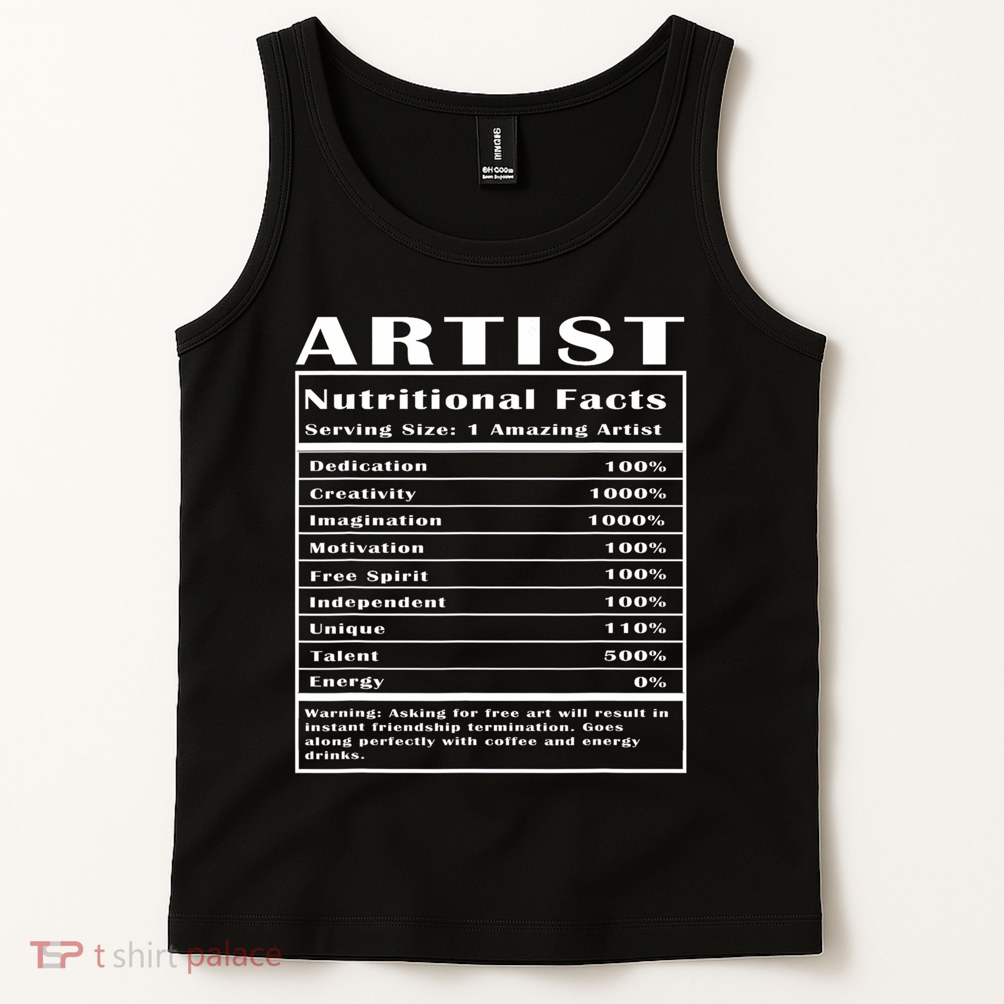 Artist Nutritional Facts Tank Top