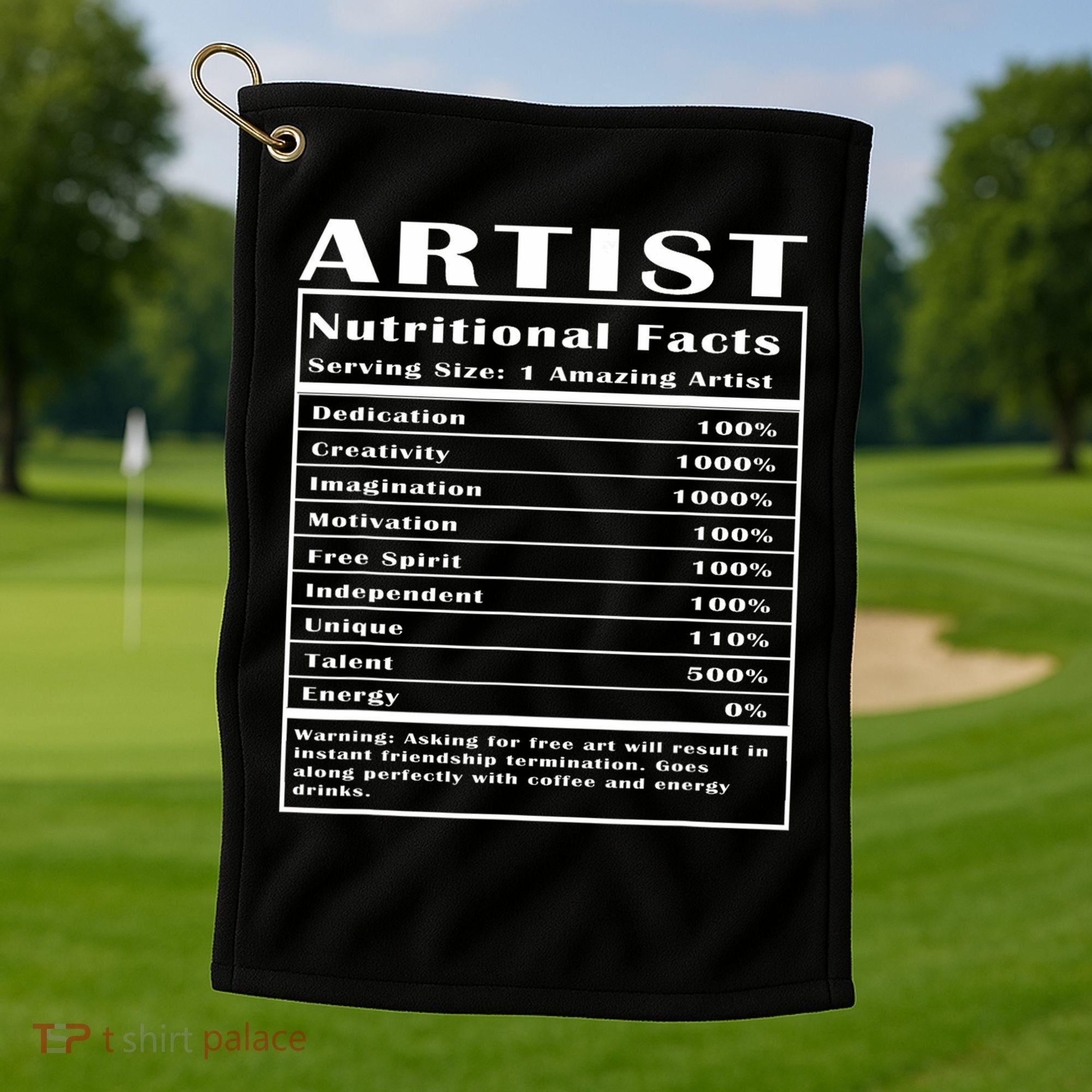 Artist Nutritional Facts Golf Towel