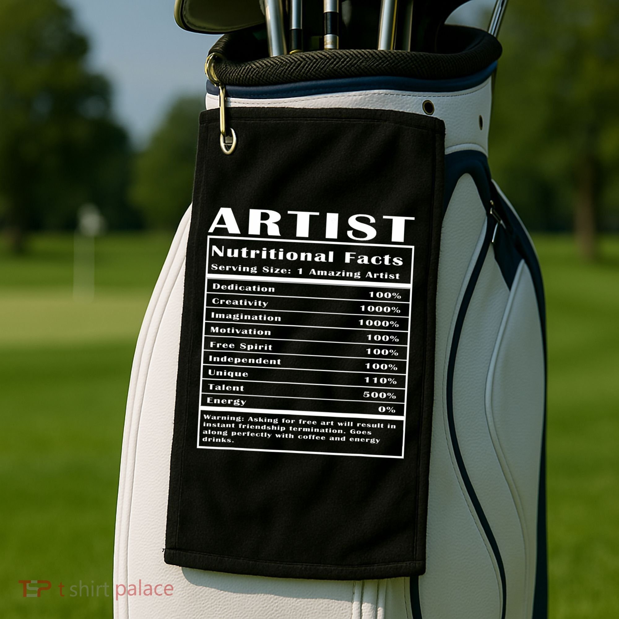 Artist Nutritional Facts Golf Towel