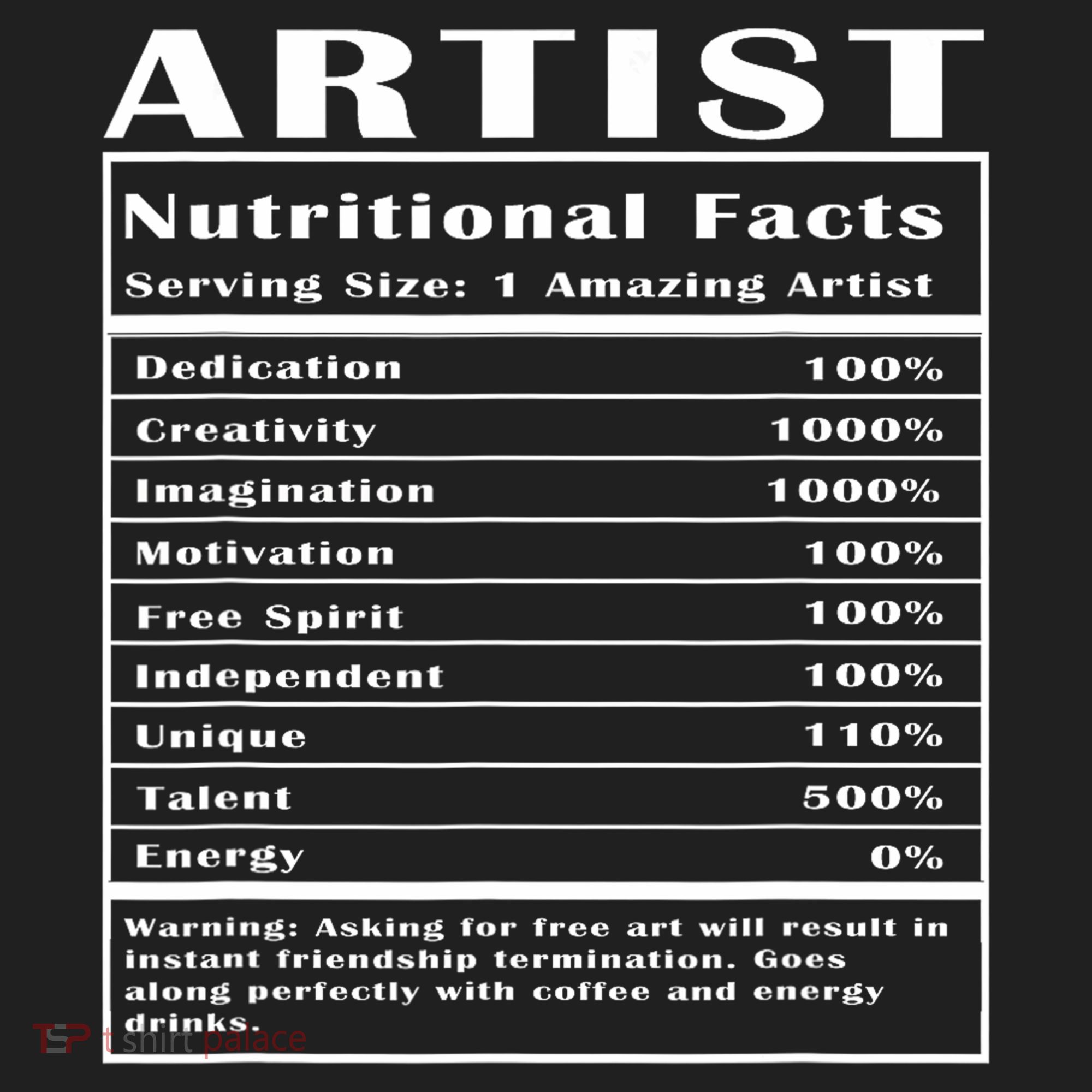 Artist Nutritional Facts Golf Towel