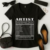 Artist Nutritional Facts Women's V-Neck T-Shirt thumb 2