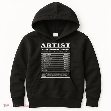 Artist Nutritional Facts Kids Hoodie