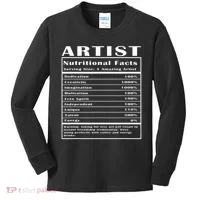 Artist Nutritional Facts Kids Long Sleeve Shirt thumb 0