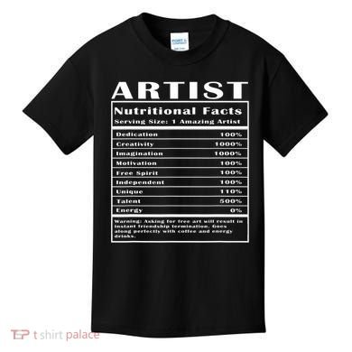 Artist Nutritional Facts Kids T-Shirt