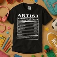 Artist Nutritional Facts Kids T-Shirt thumb 3