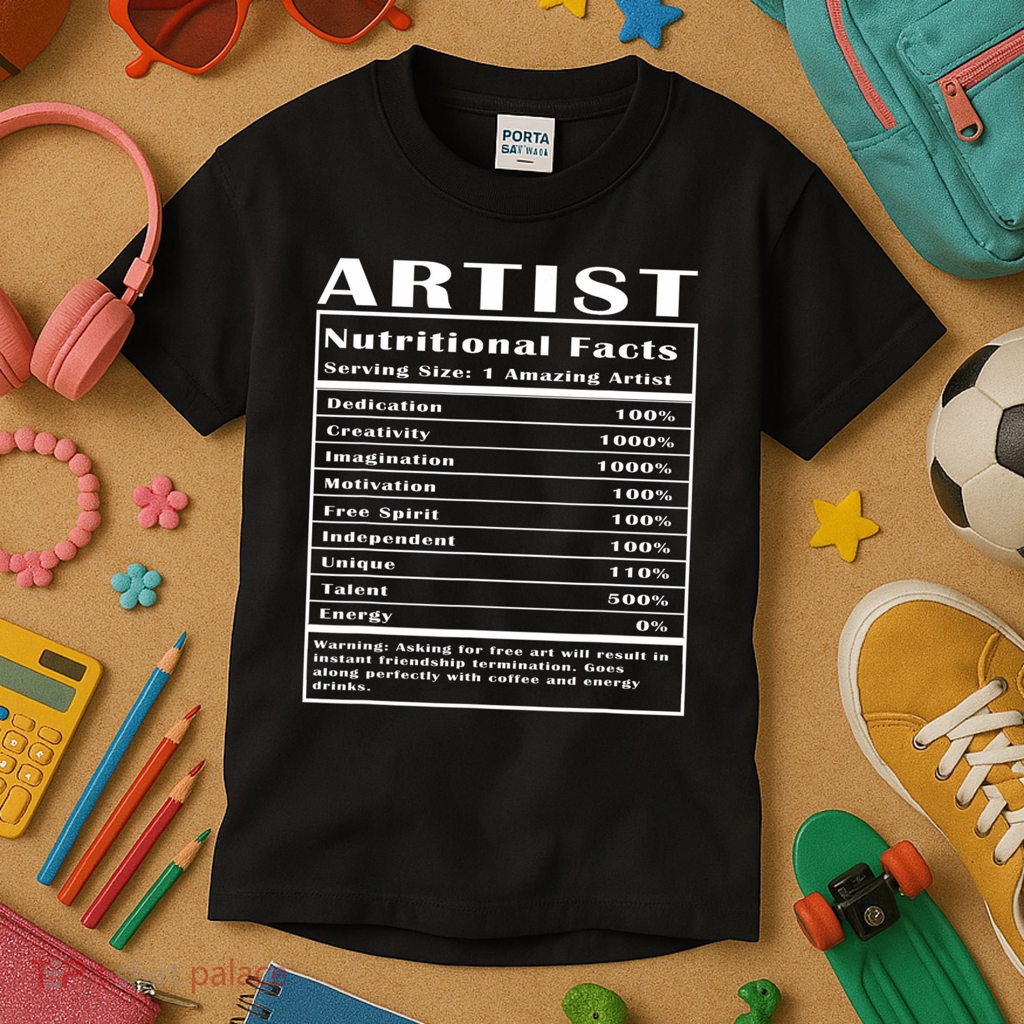 Artist Nutritional Facts Kids T-Shirt