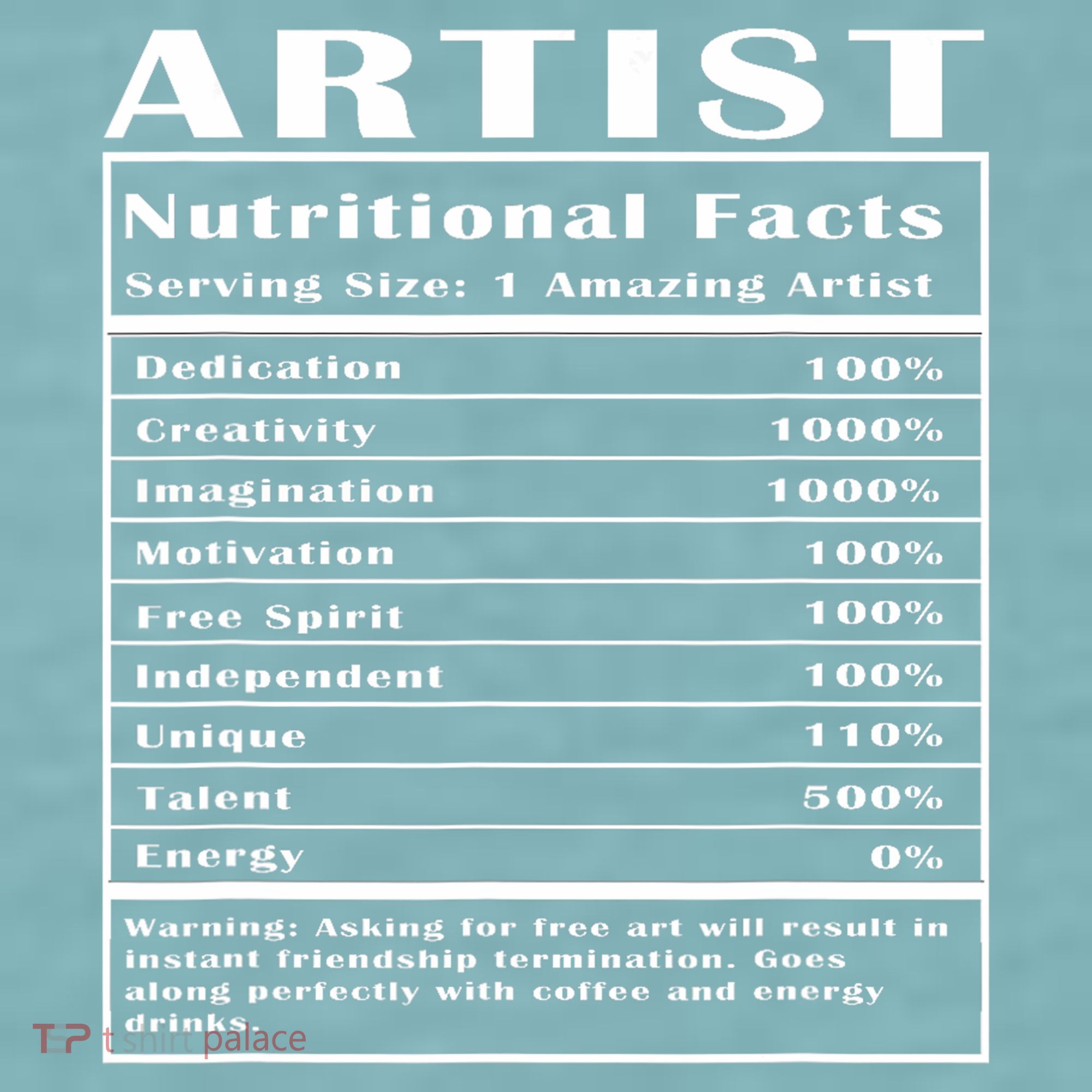 Artist Nutritional Facts Sueded Cloud Jersey T-Shirt