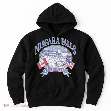 Americana Niagara Falls Scene Canada America Flags Hoodie