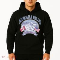 Americana Niagara Falls Scene Canada America Flags Hoodie thumb 2