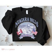 Americana Niagara Falls Scene Canada America Flags Sweatshirt thumb 2