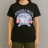 Americana Niagara Falls Scene Canada America Flags T-Shirt thumb 4