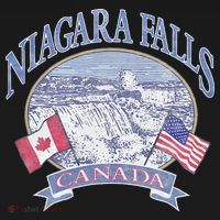 Americana Niagara Falls Scene Canada America Flags Women's Hoodie thumb 2
