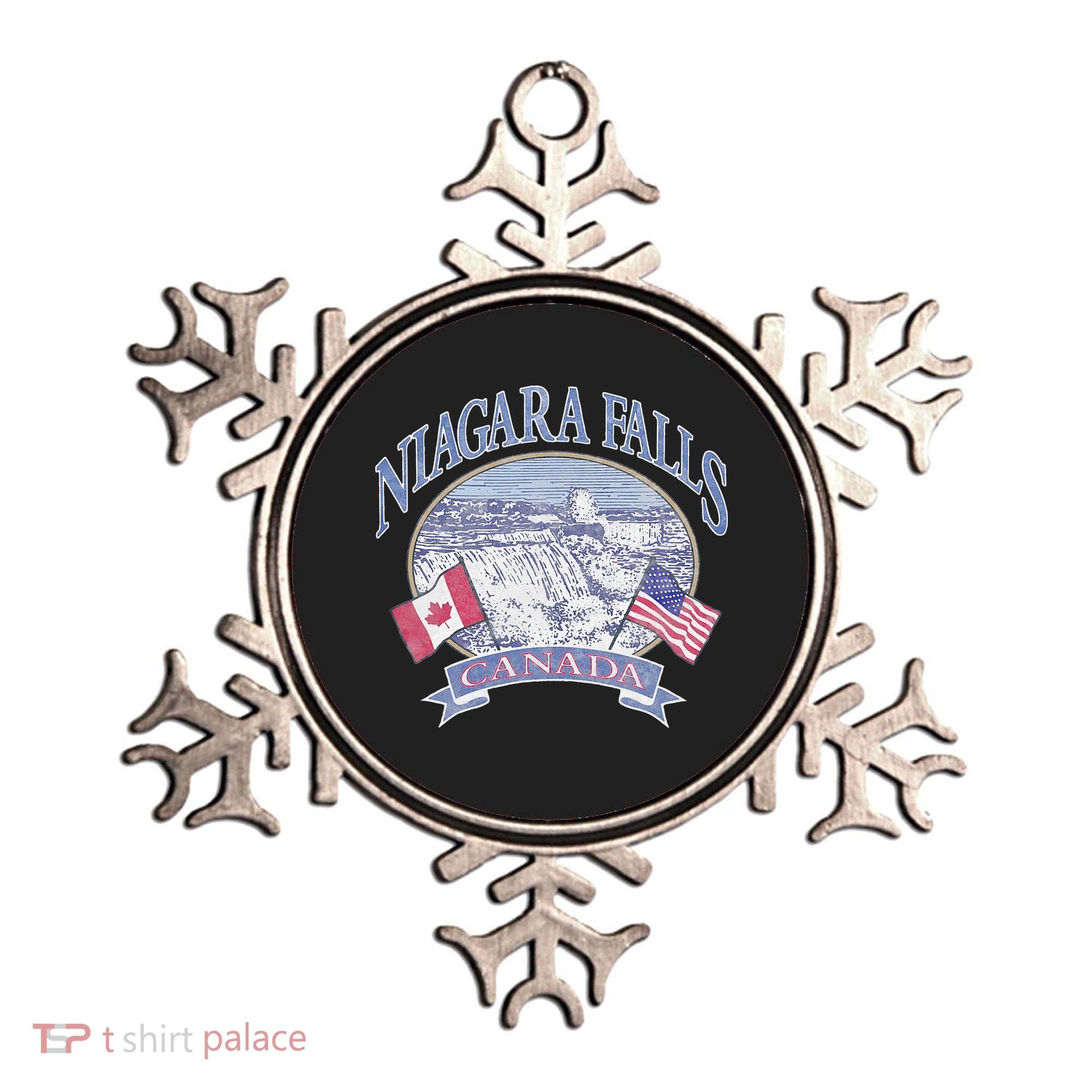 Americana Niagara Falls Scene Canada America Flags Ornament