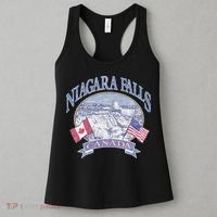 Americana Niagara Falls Scene Canada America Flags Women's Tank Top thumb 3
