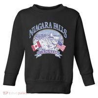 Americana Niagara Falls Scene Canada America Flags Toddler Sweatshirt thumb 0
