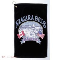 Americana Niagara Falls Scene Canada America Flags Golf Towel thumb 0