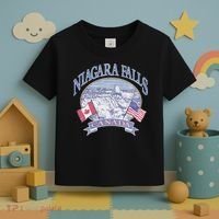 Americana Niagara Falls Scene Canada America Flags Toddler T-Shirt thumb 3