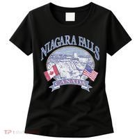 Americana Niagara Falls Scene Canada America Flags Women's T-Shirt thumb 0