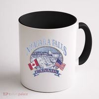 Americana Niagara Falls Scene Canada America Flags Gift Coffee Mug thumb 1