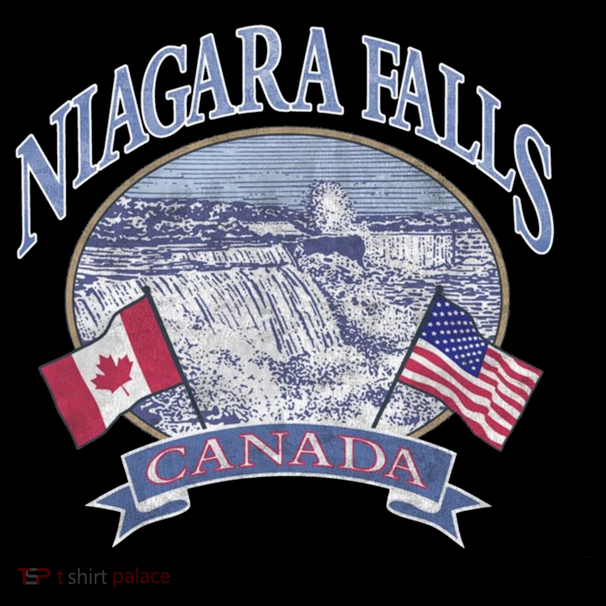 Americana Niagara Falls Scene Canada America Flags Gift Coffee Mug