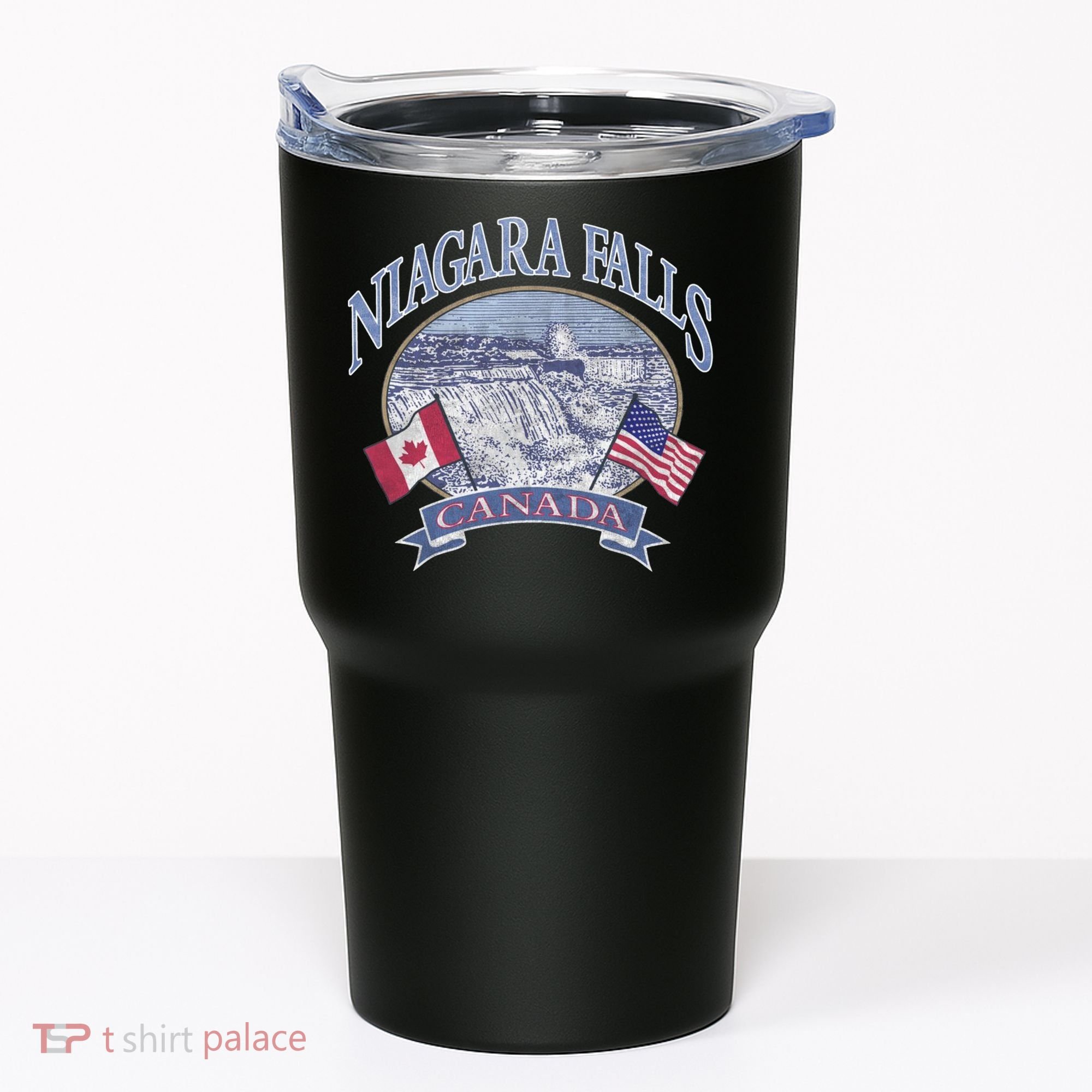 Americana Niagara Falls Scene Canada America Flags Gift Tumbler