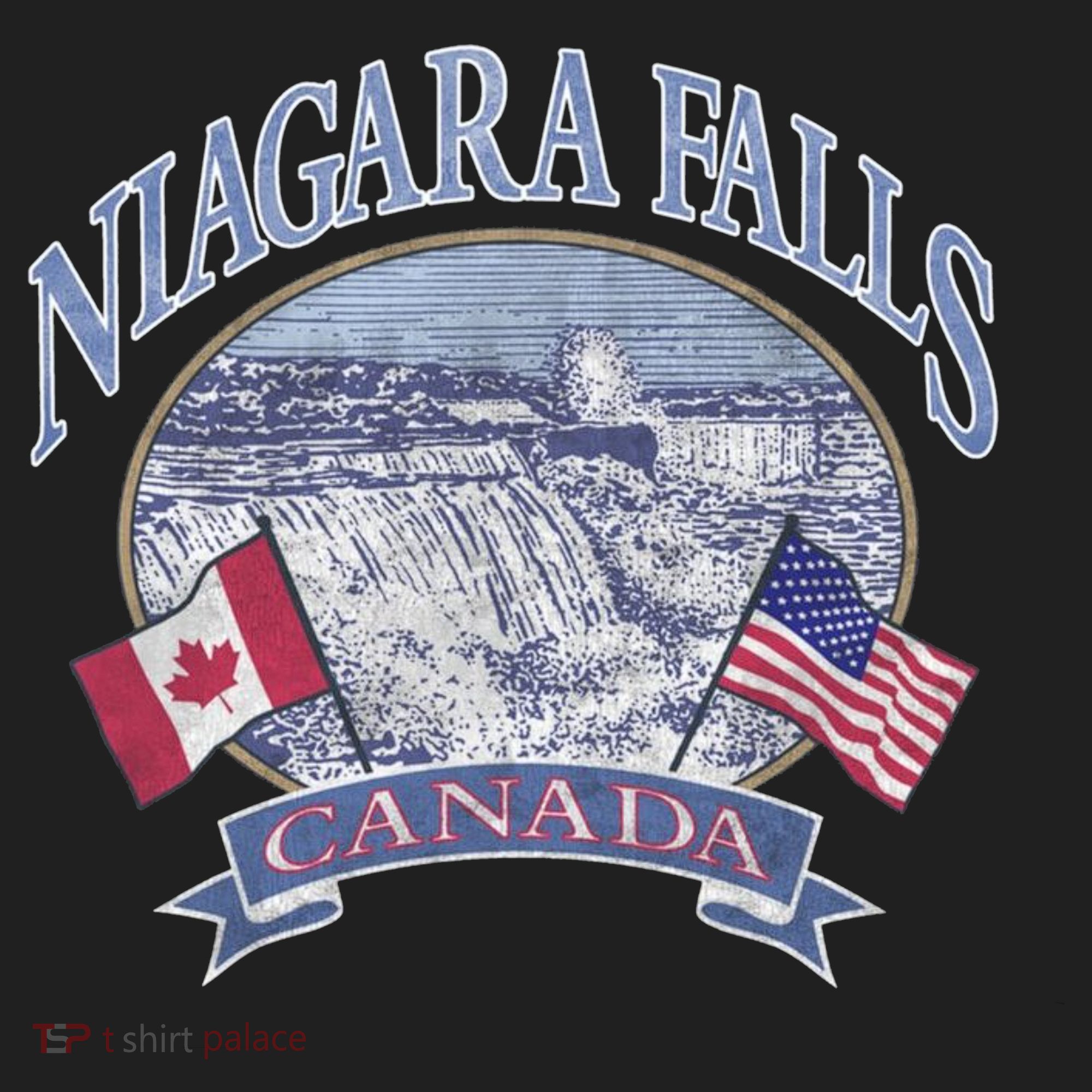 Americana Niagara Falls Scene Canada America Flags Gift Tumbler