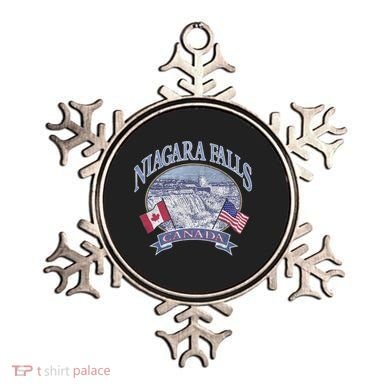 Americana Niagara Falls Scene Canada America Flags Gift Ornament