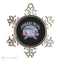 Americana Niagara Falls Scene Canada America Flags Gift Ornament thumb 0