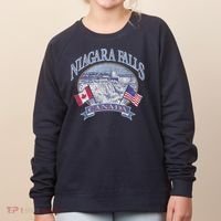 Americana Niagara Falls Scene Canada America Flags Gift Women's Sweatshirt thumb 0