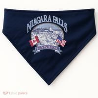 Americana Niagara Falls Scene Canada America Flags Gift USA-Made Doggie Bandana thumb 0