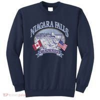 Americana Niagara Falls Scene Canada America Flags Gift Sweatshirt thumb 0