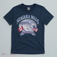 Americana Niagara Falls Scene Canada America Flags Gift T-Shirt thumb 5