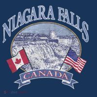 Americana Niagara Falls Scene Canada America Flags Gift T-Shirt thumb 7
