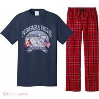 Americana Niagara Falls Scene Canada America Flags Gift Pajama Set thumb 0