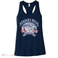 Americana Niagara Falls Scene Canada America Flags Gift Women's Tank Top thumb 0