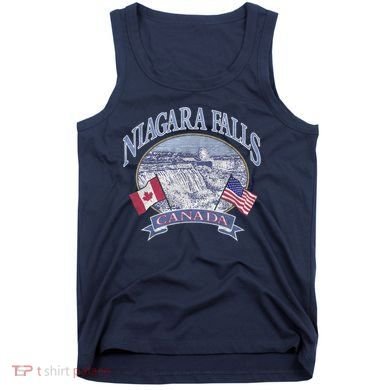 Americana Niagara Falls Scene Canada America Flags Gift Tank Top