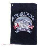 Americana Niagara Falls Scene Canada America Flags Gift Golf Towel thumb 0