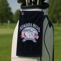 Americana Niagara Falls Scene Canada America Flags Gift Golf Towel thumb 2