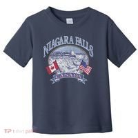 Americana Niagara Falls Scene Canada America Flags Gift Toddler T-Shirt thumb 0
