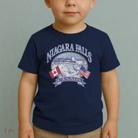 Americana Niagara Falls Scene Canada America Flags Gift Toddler T-Shirt thumb 2