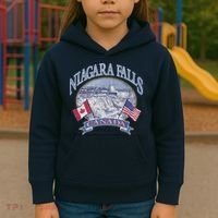 Americana Niagara Falls Scene Canada America Flags Gift Kids Hoodie thumb 3