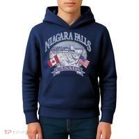 Americana Niagara Falls Scene Canada America Flags Gift Kids Hoodie thumb 4