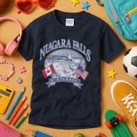 Americana Niagara Falls Scene Canada America Flags Gift Kids T-Shirt thumb 3