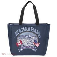 Americana Niagara Falls Scene Canada America Flags Gift Tote Bag thumb 0