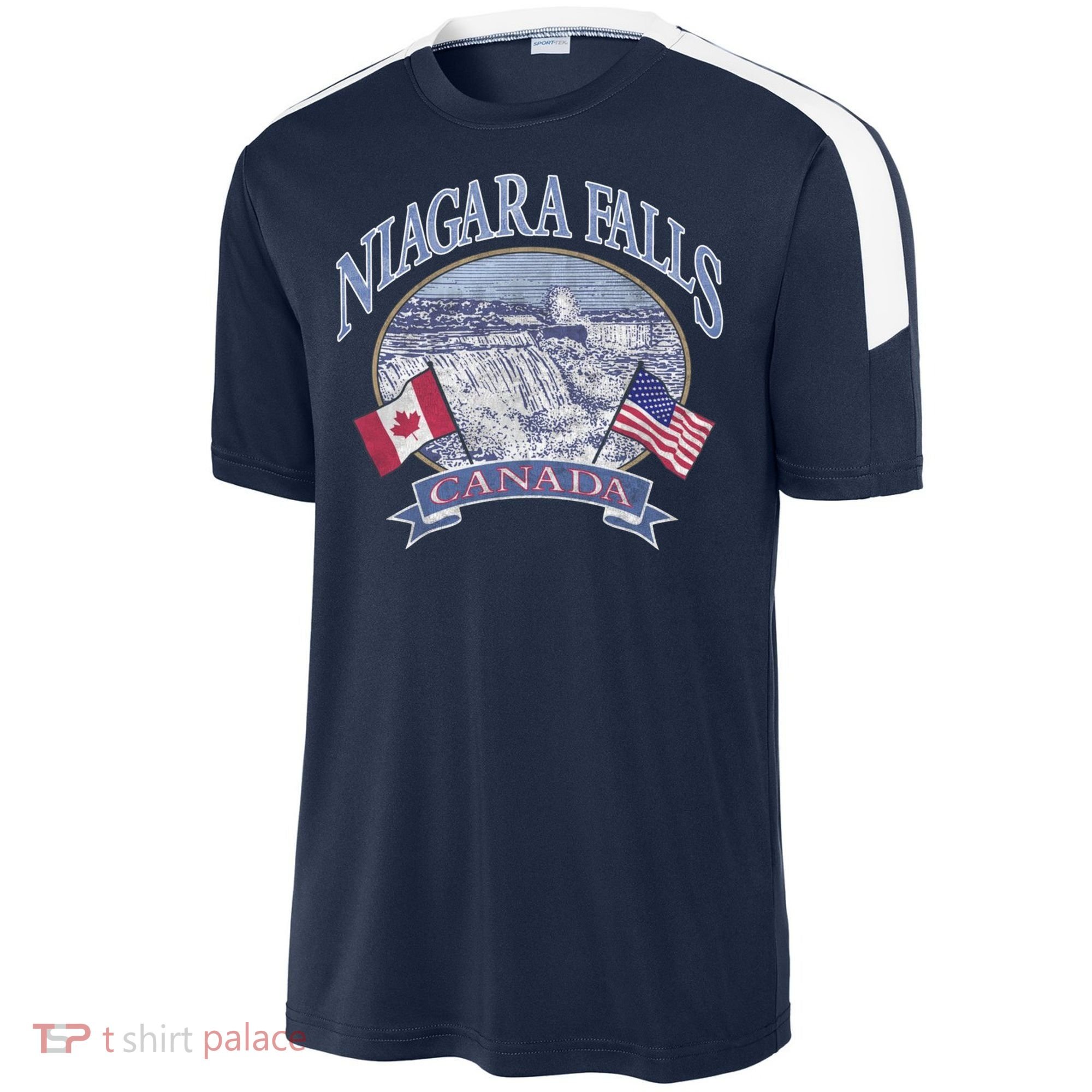 Americana Niagara Falls Scene Canada America Flags Gift Sport-Tek Competitor United Soccer Jersey