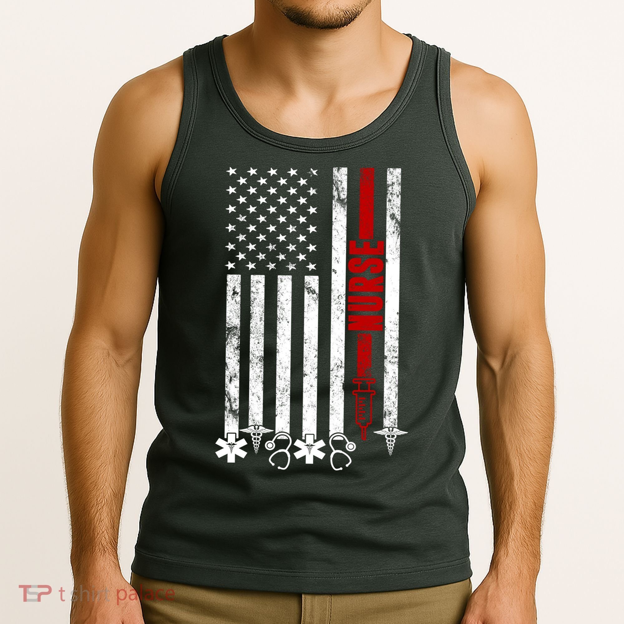 American Nurse Flag RN Nurse Tank Top
