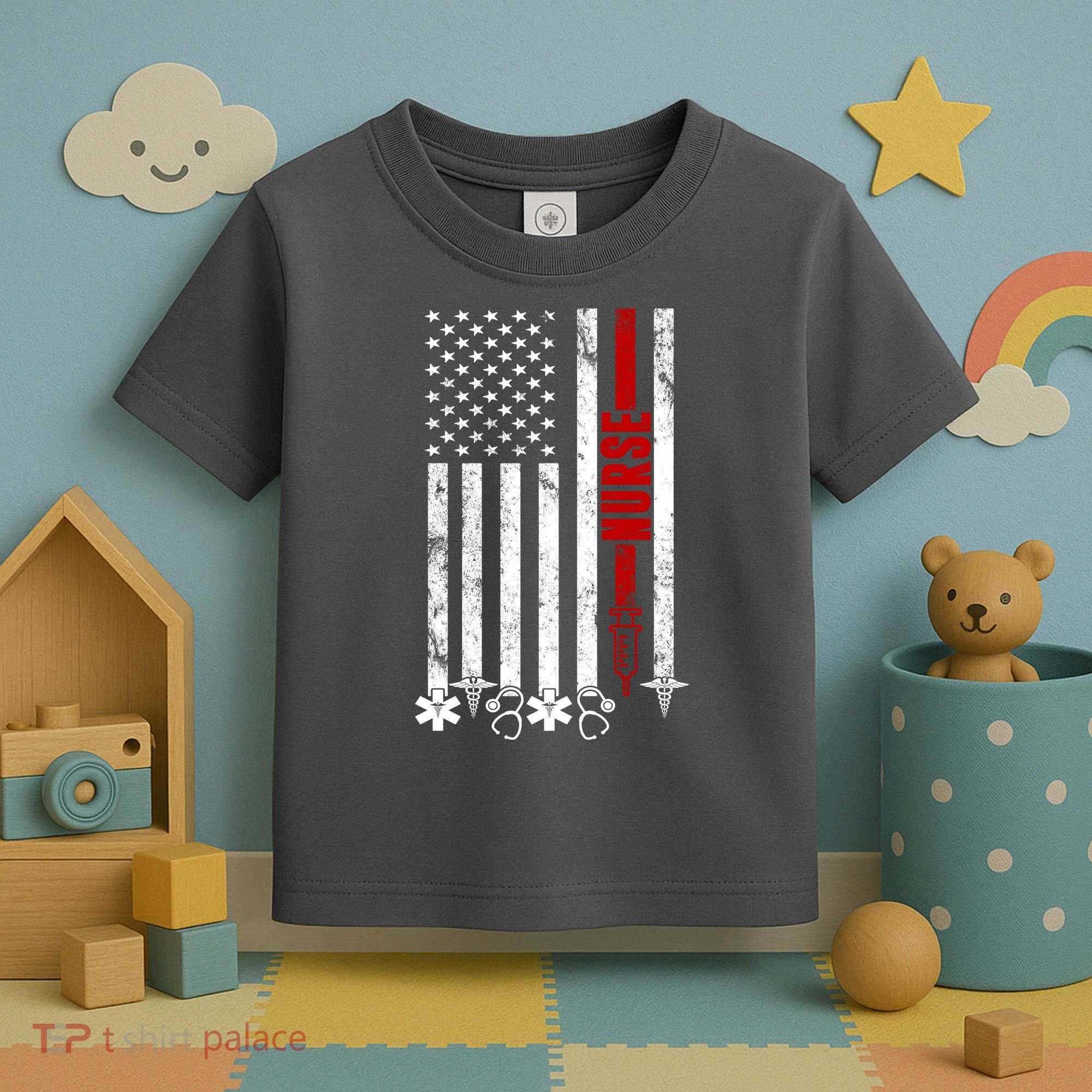 American Nurse Flag RN Nurse Toddler T-Shirt