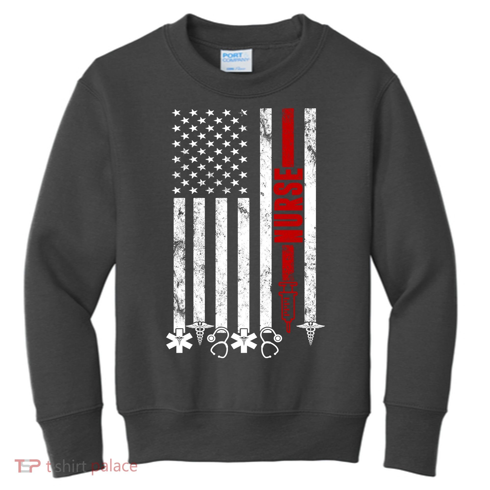 American Nurse Flag RN Nurse Kids Sweatshirt