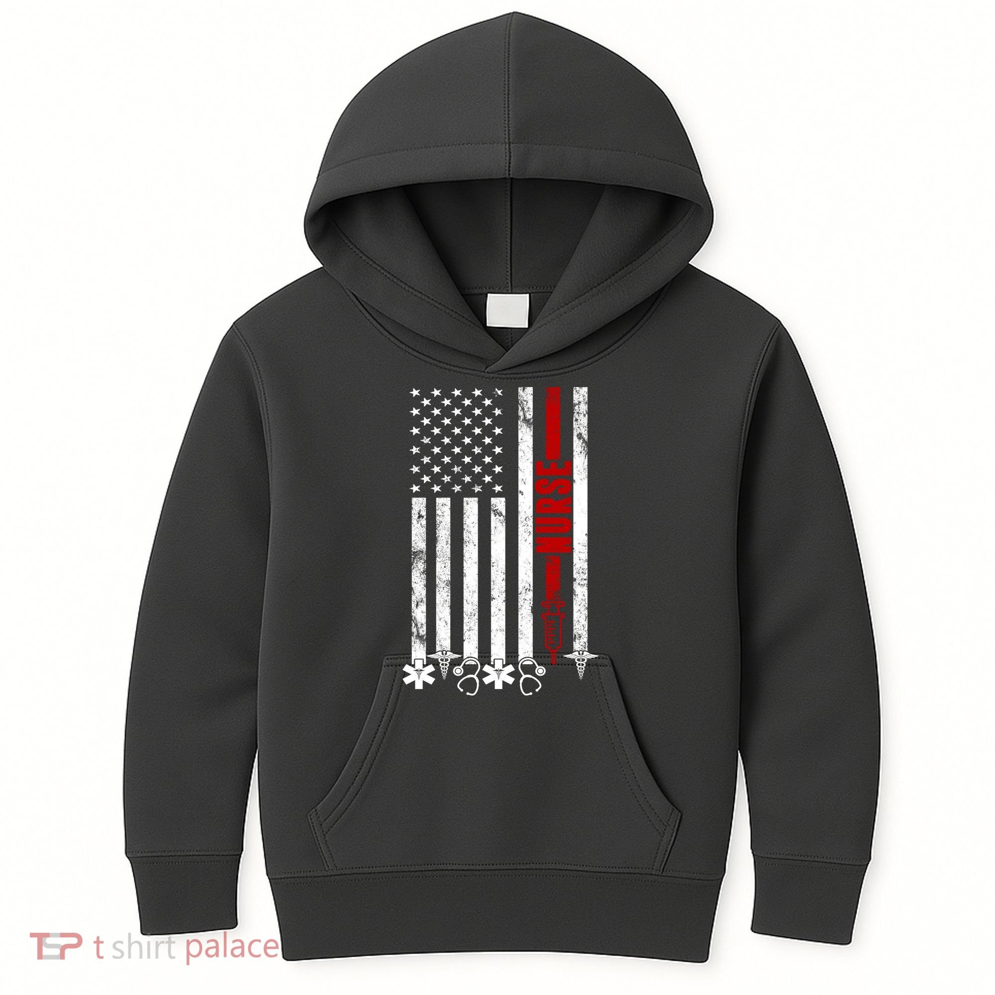 American Nurse Flag RN Nurse Kids Hoodie